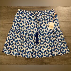KNOX ROSE blue and white skirt with pockets